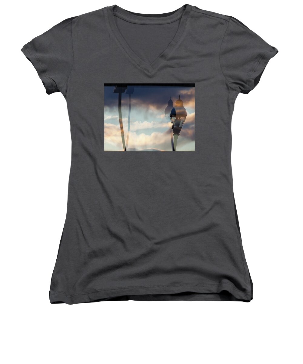 Reflections Women's V-Neck featuring the photograph Tipsy 2 - by Julie Weber