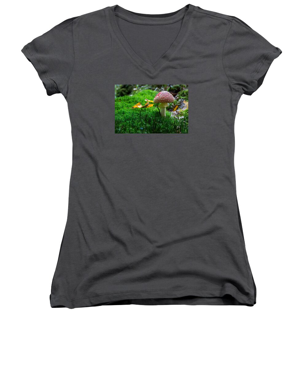 Toadstool Women's V-Neck featuring the photograph Toadstool by Andreas Levi
