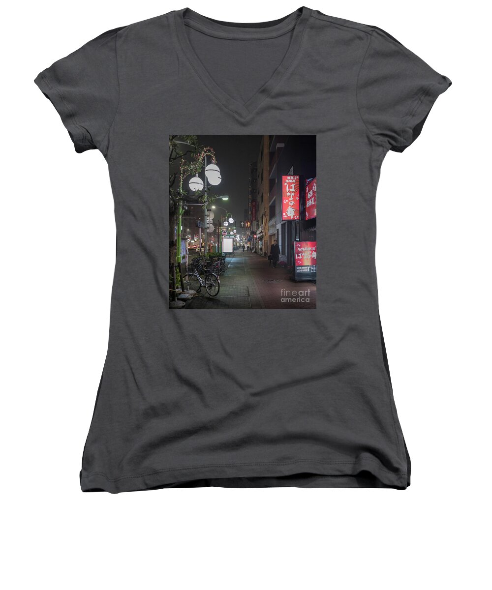 People Women's V-Neck featuring the photograph Tokyo Streets, Asakusa, Japan by Perry Rodriguez