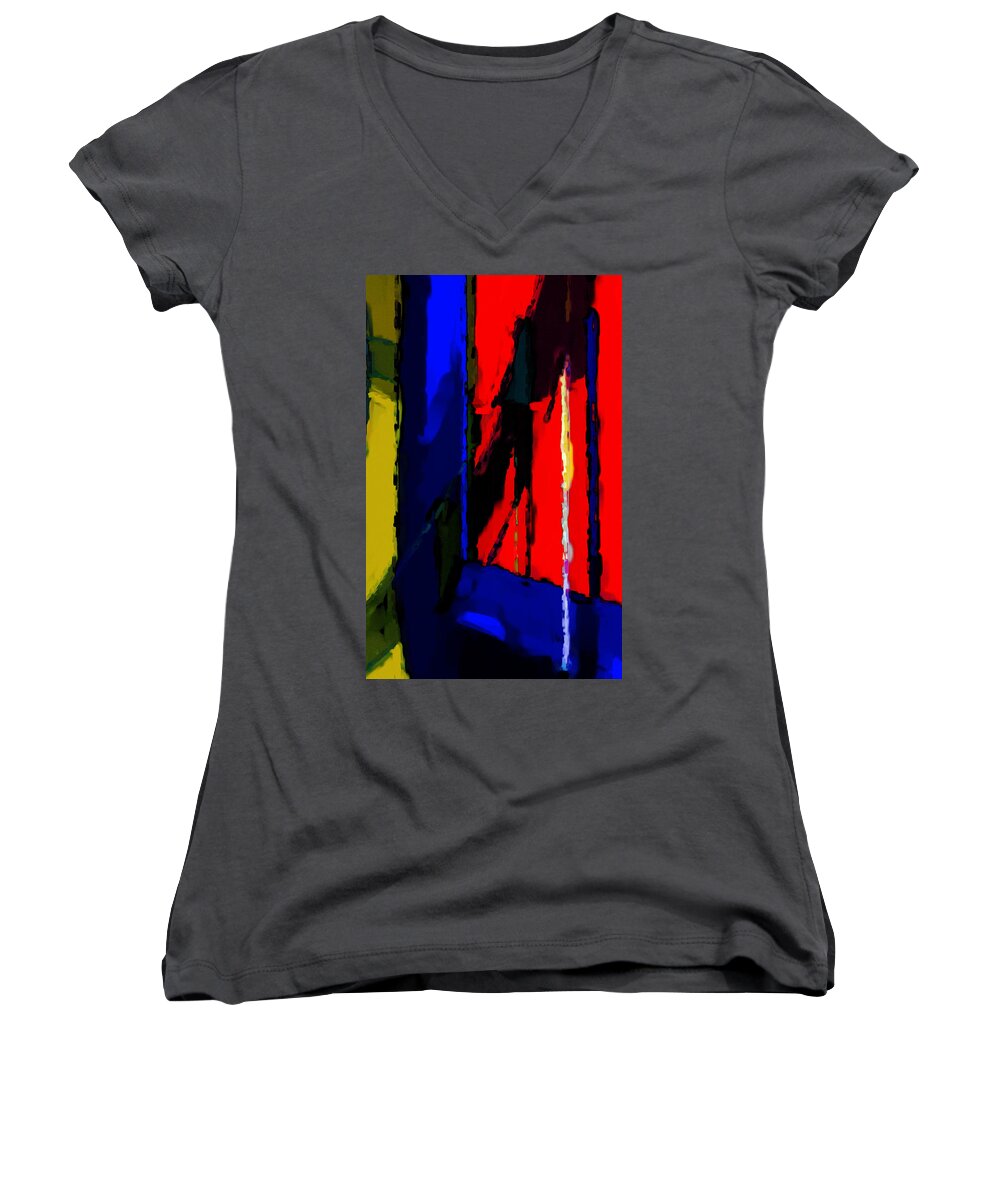 Torment Women's V-Neck featuring the digital art Torment by Richard Rizzo