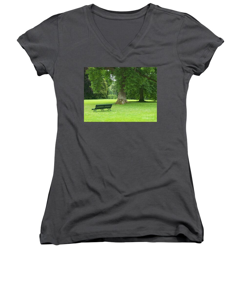 Nature Women's V-Neck featuring the photograph Tranquil Space by Mary Mikawoz