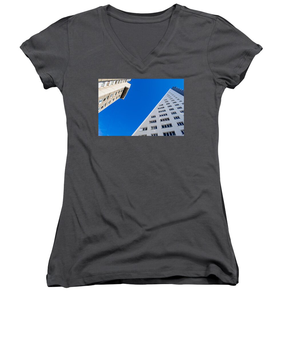 Building Abstract Women's V-Neck featuring the photograph Triangle Modern Building by John Williams