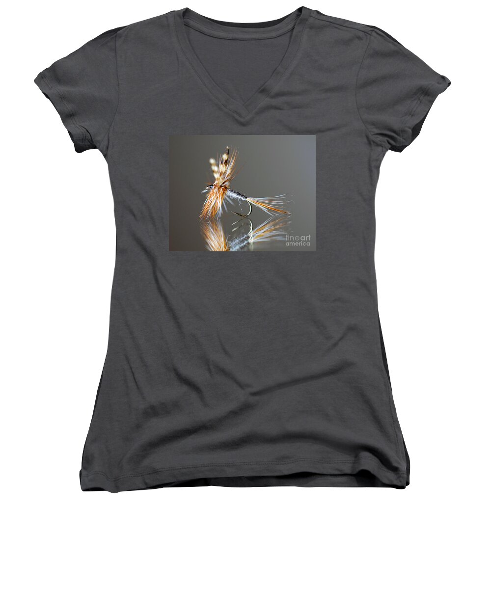 Fly Women's V-Neck featuring the photograph Trout fly 2 by Glenn Gordon