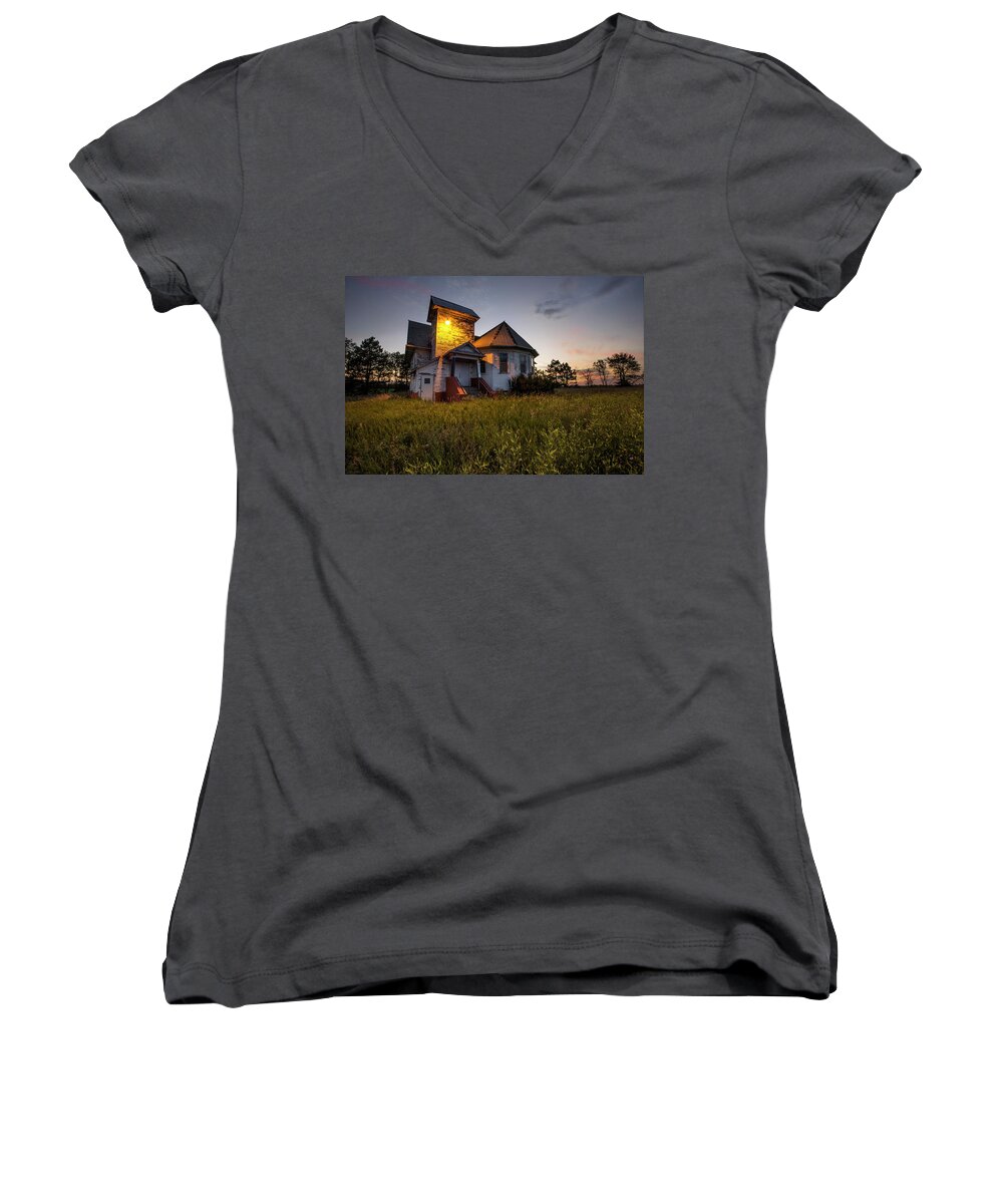 Union Church Women's V-Neck featuring the photograph Union by Aaron J Groen