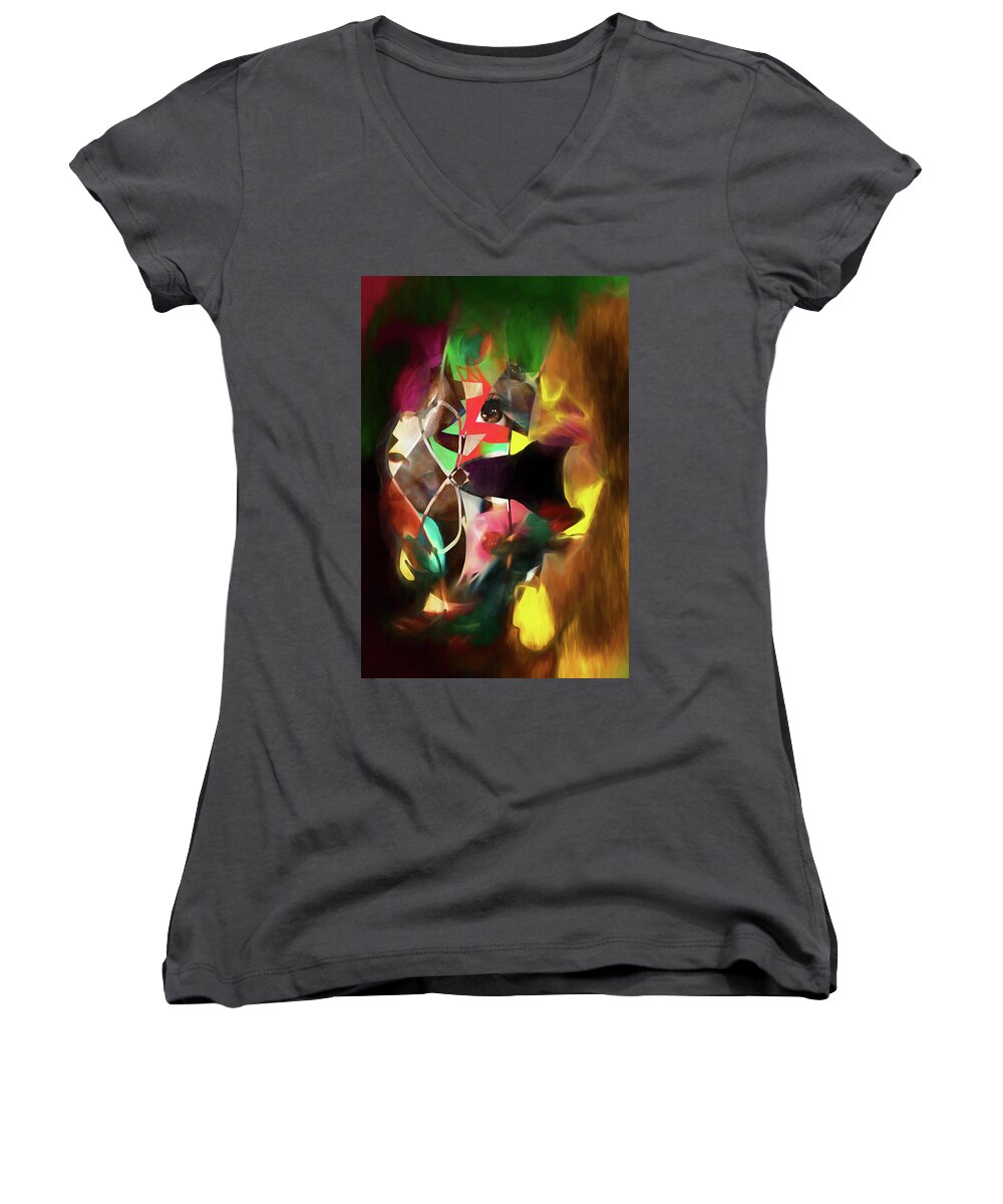 Abstract Women's V-Neck featuring the photograph Untitled Work No. 3 by James Bethanis