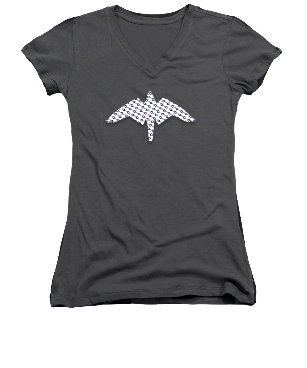 Usaf Women's V-Neck featuring the digital art US Airforce style insignia pattern Diag version by Sterling Gold