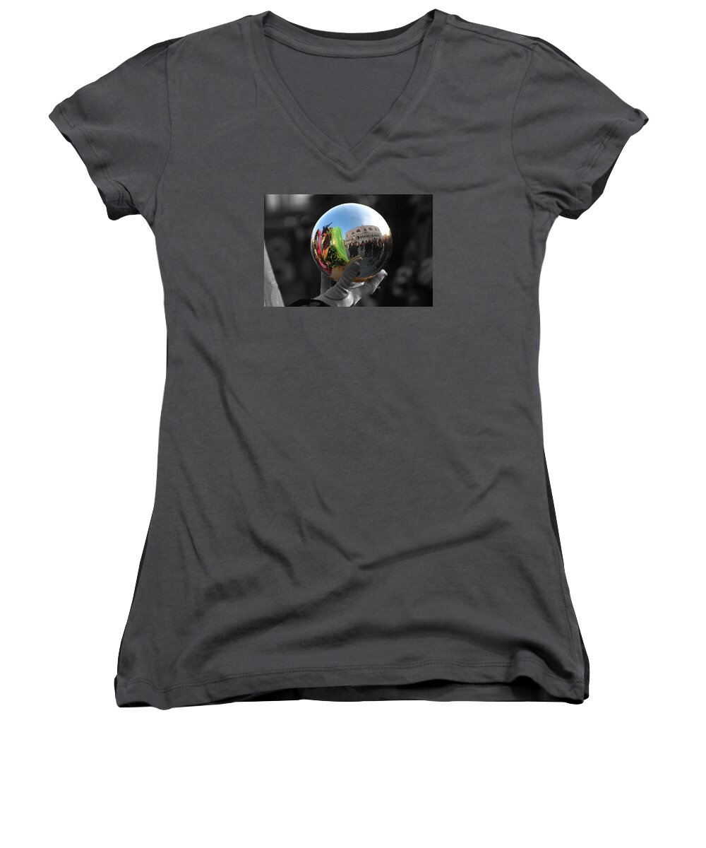 Carnival Women's V-Neck featuring the photograph Venice carnival by Effezetaphoto Fz