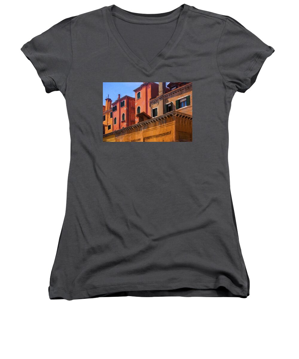 Venice Women's V-Neck featuring the photograph Venice Details Italy by George Robinson