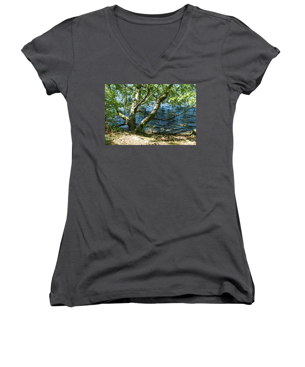 Water's Edge Women's V-Neck featuring the photograph Water's Edge by Tom Cochran