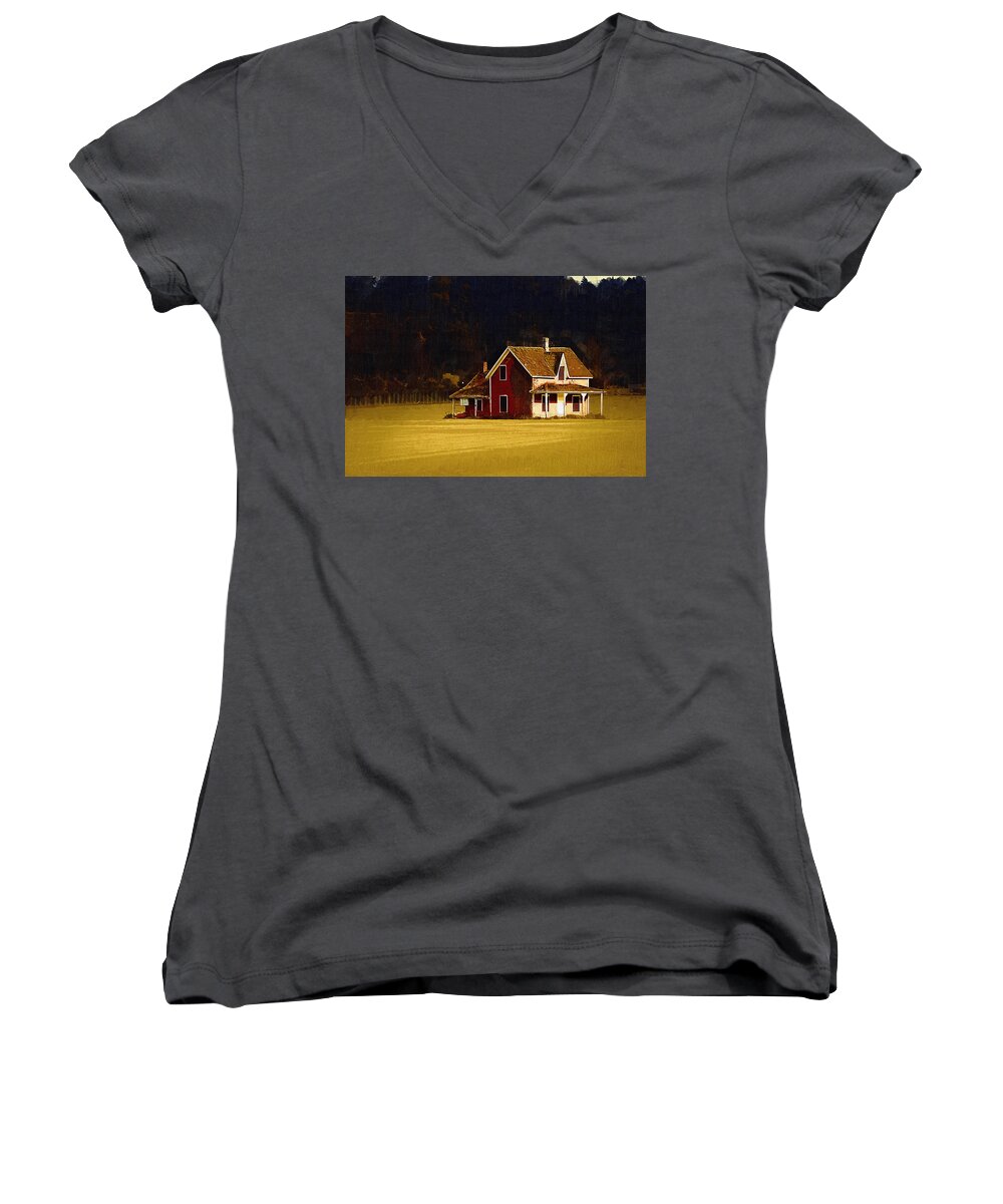 House Women's V-Neck featuring the photograph Wee House by Monte Arnold