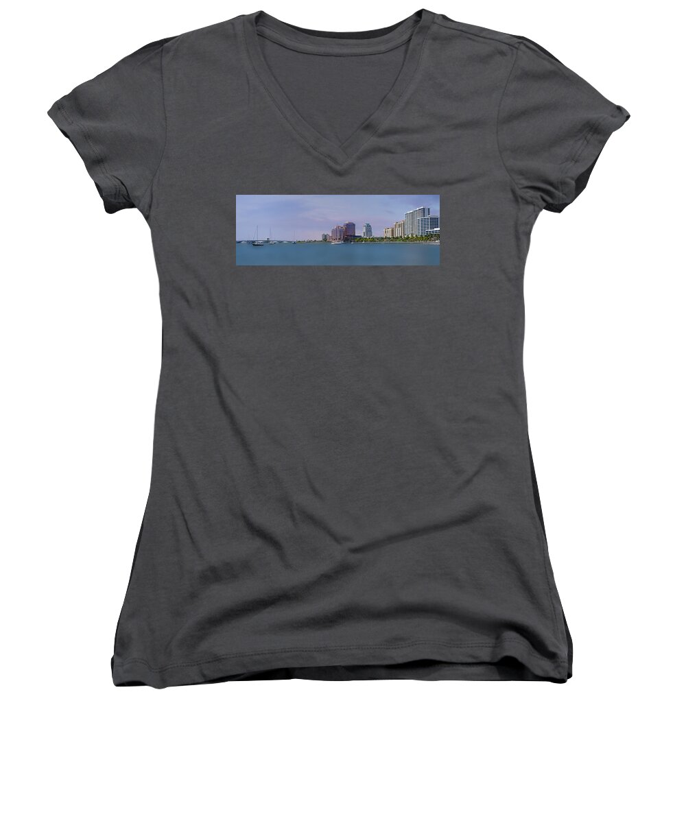 Westpalmbeach Women's V-Neck featuring the photograph West Palm Beach - Spring by Jody Lane