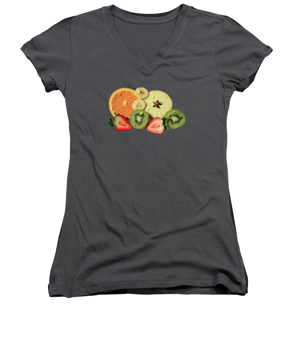 Fruit Women's V-Neck featuring the photograph Wet Fruit by Shane Bechler