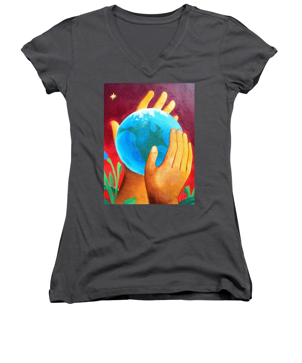 Wonderful Women's V-Neck featuring the photograph What a Wonderful World ... by Juergen Weiss