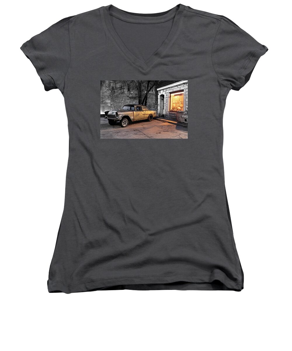 '55 Women's V-Neck featuring the photograph Where U @ Tho? by Christopher McKenzie