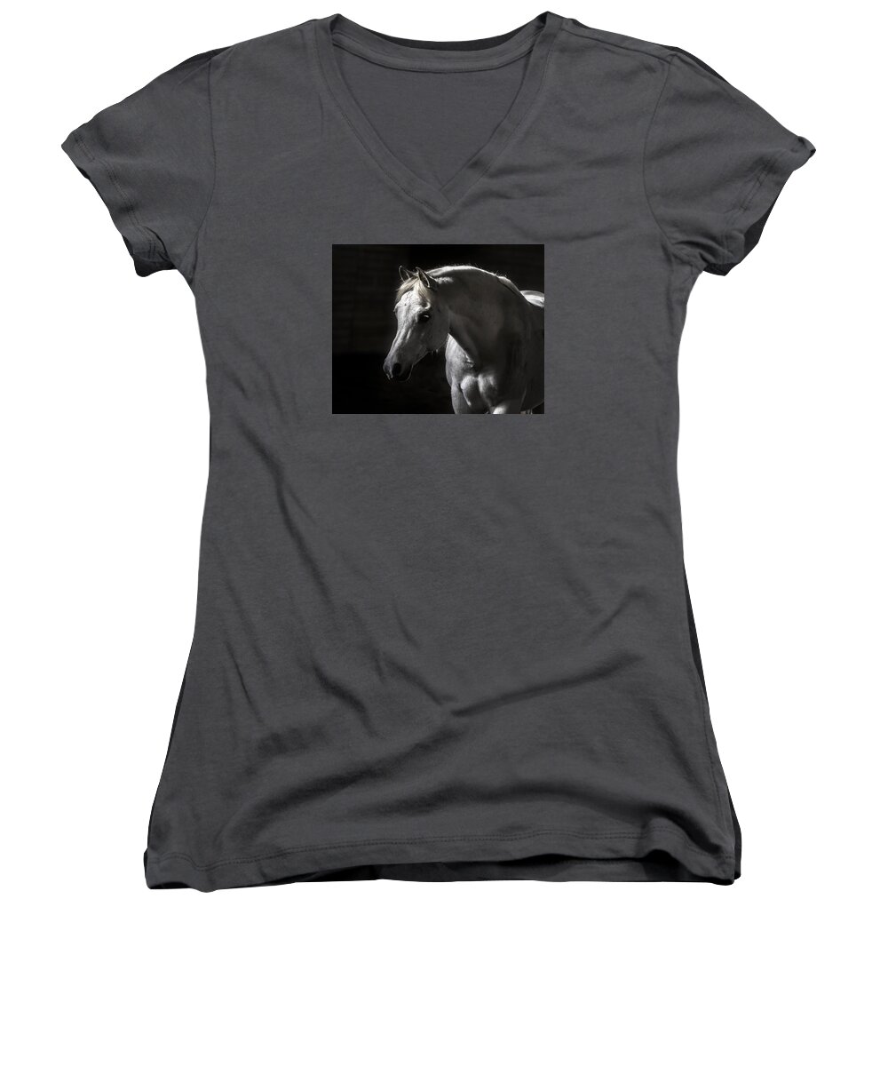 White Beauty Women's V-Neck featuring the photograph White Beauty by Wes and Dotty Weber