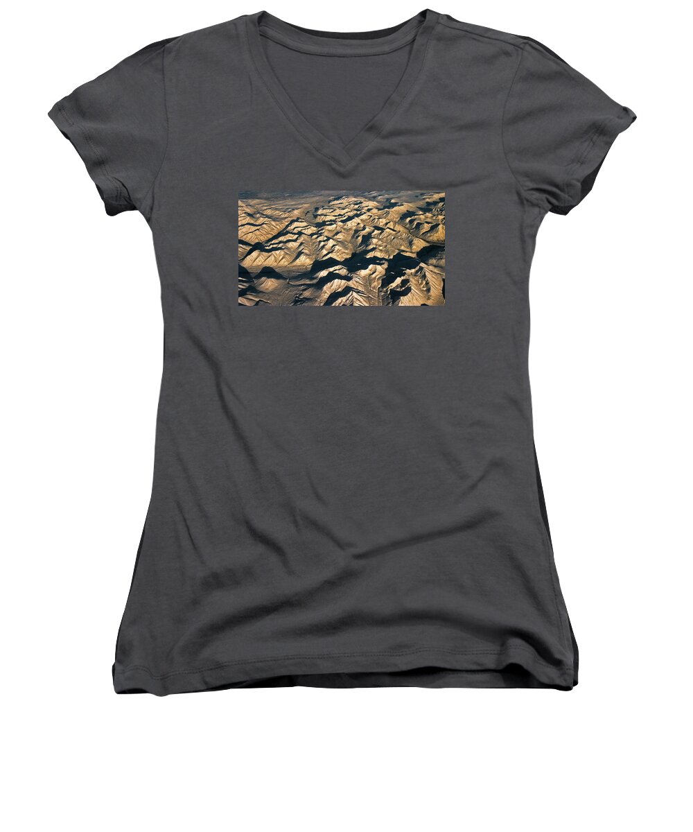 North America Women's V-Neck featuring the photograph White Mountains ... by Juergen Weiss