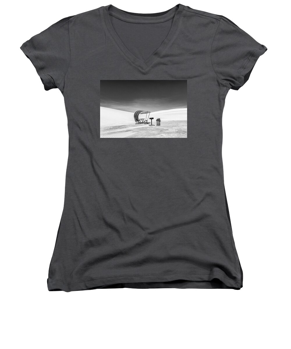 © 2017 Lou Novick All Rights Reserved Women's V-Neck featuring the photograph White Sands National Monument #8 by Lou Novick