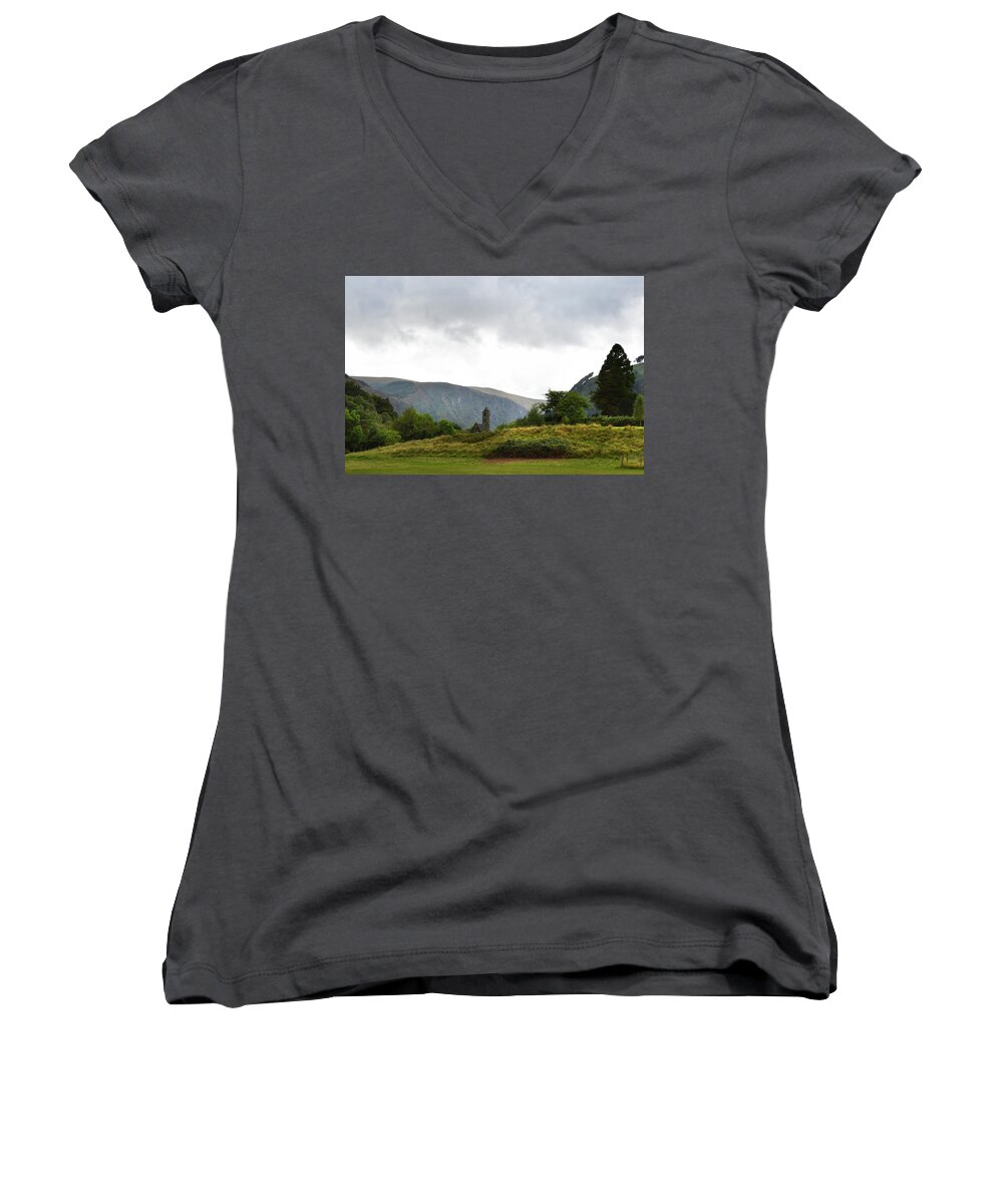 Ireland Women's V-Neck featuring the photograph Wicklow Mountains by Terence Davis