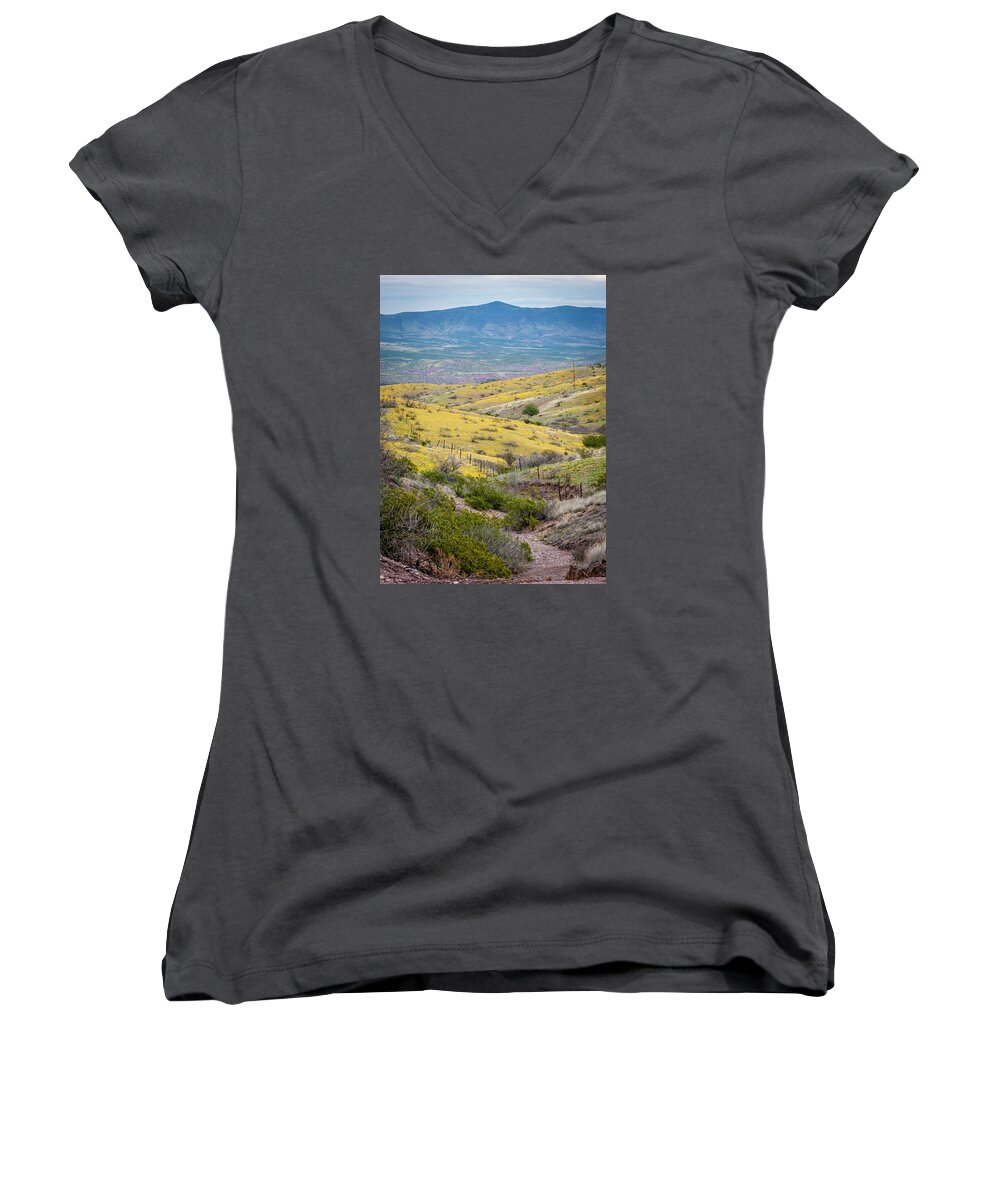 904-874-0876 Women's V-Neck featuring the photograph Wildflower Meadows by Karen Stephenson
