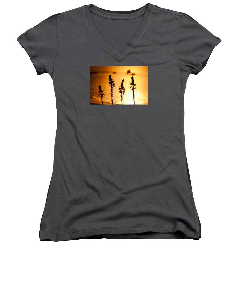 Wildlife Women's V-Neck featuring the photograph Wildlife Sunset by Santi Carral