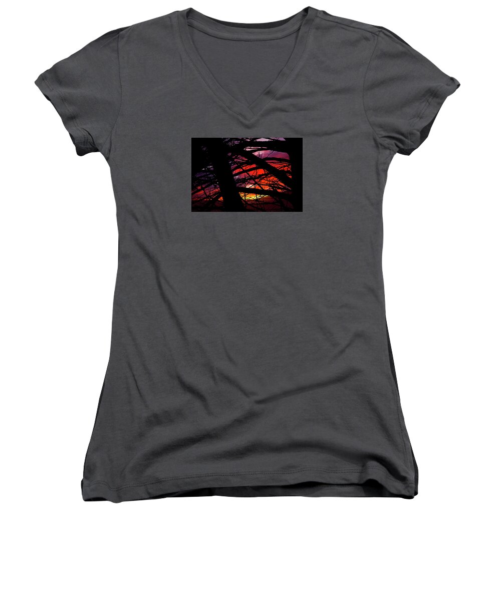 The Walkers Women's V-Neck featuring the photograph Wildlight by The Walkers