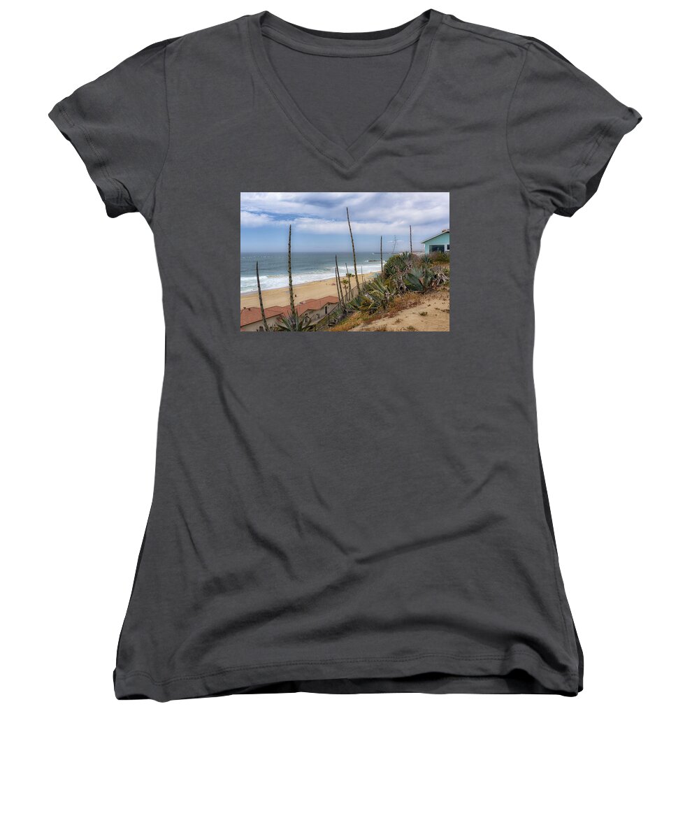 Redondo Beach Women's V-Neck featuring the photograph Windy on Redondo by Michael Hope