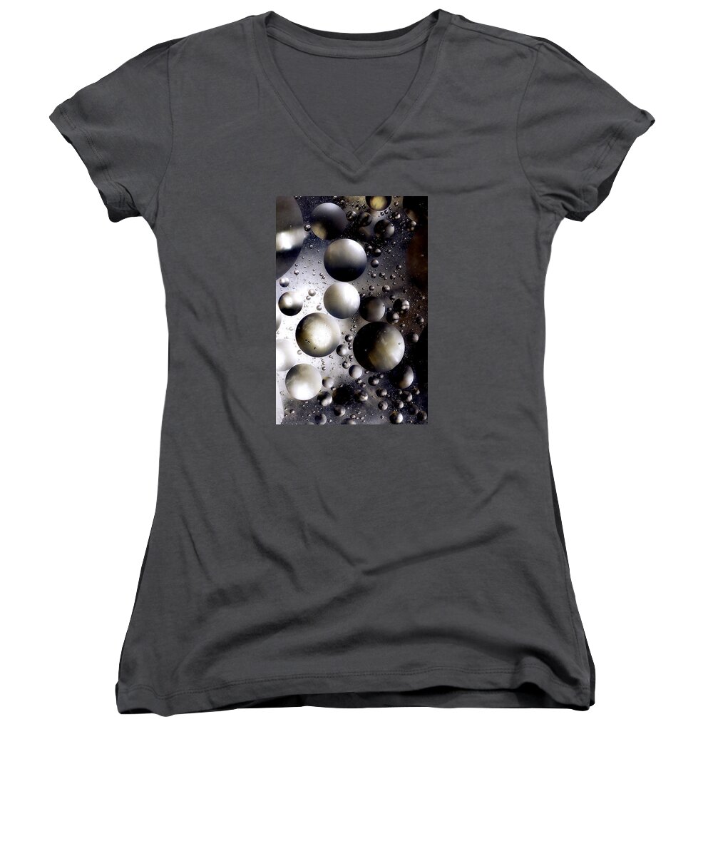 Abstract Women's V-Neck featuring the photograph Wo 64 by Gene Tatroe