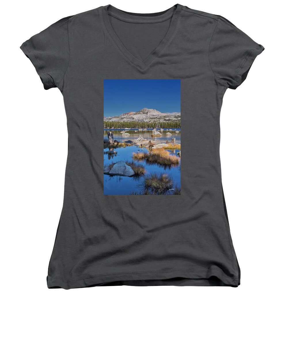 Wrights Lake Women's V-Neck featuring the photograph Wrights Lake by Jurgen Lorenzen