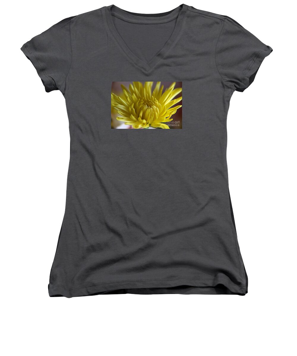 Flowers Women's V-Neck featuring the photograph Yellow yellow by Yumi Johnson
