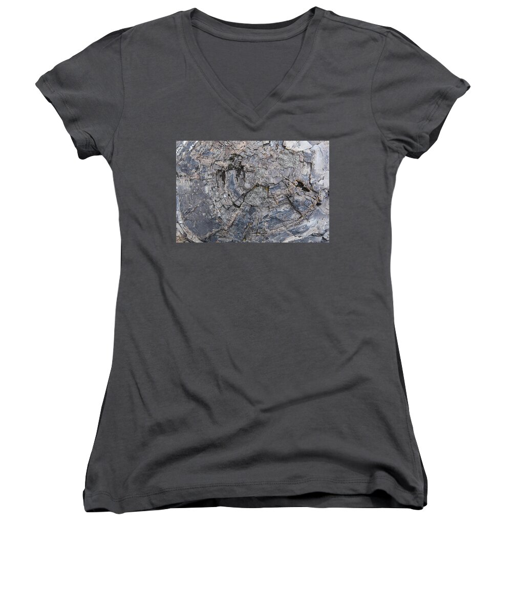 Texture Women's V-Neck featuring the photograph Yellowstone 3707 by Michael Fryd