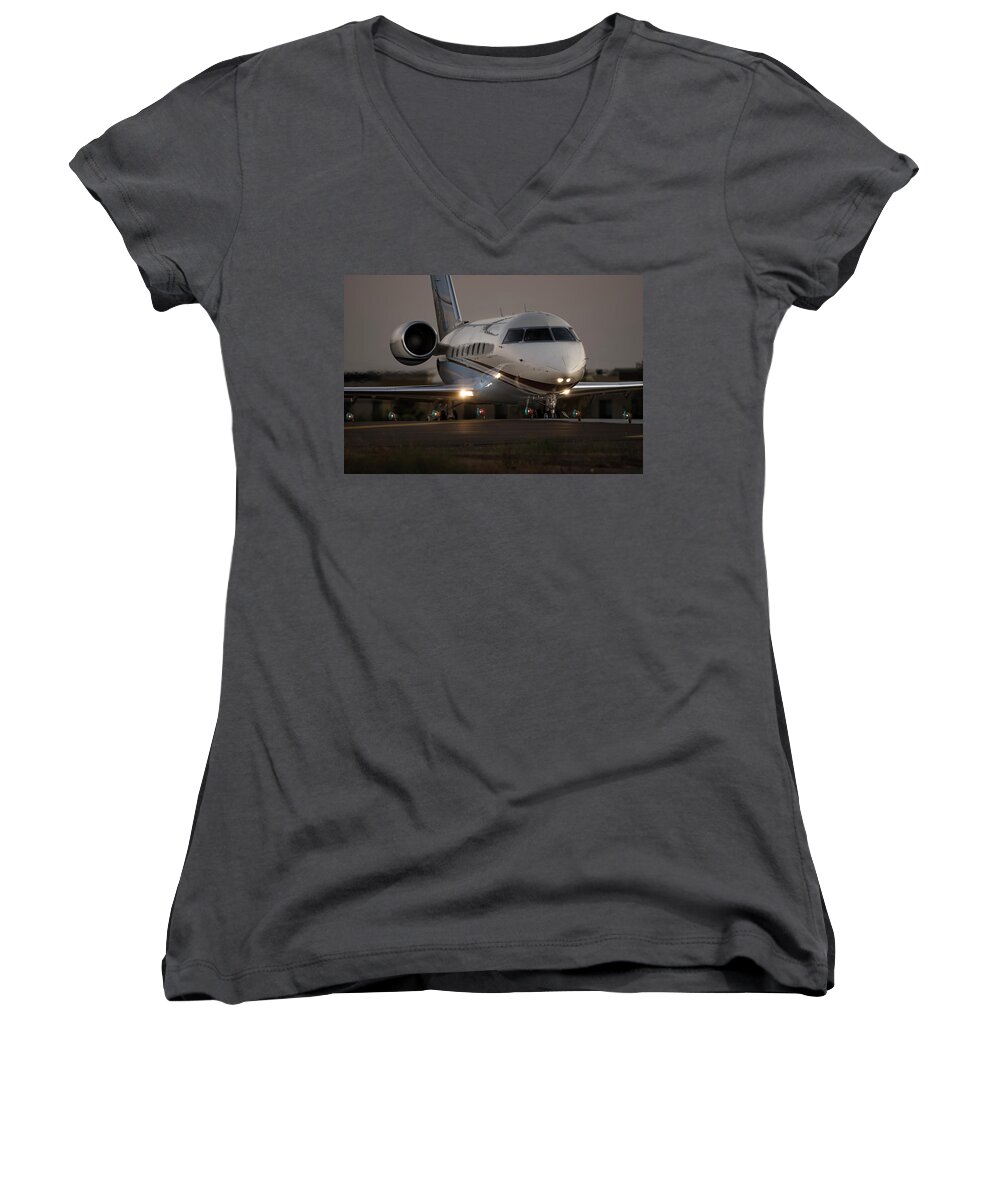 Aircraft Women's V-Neck featuring the photograph Canadair #1 by James David Phenicie