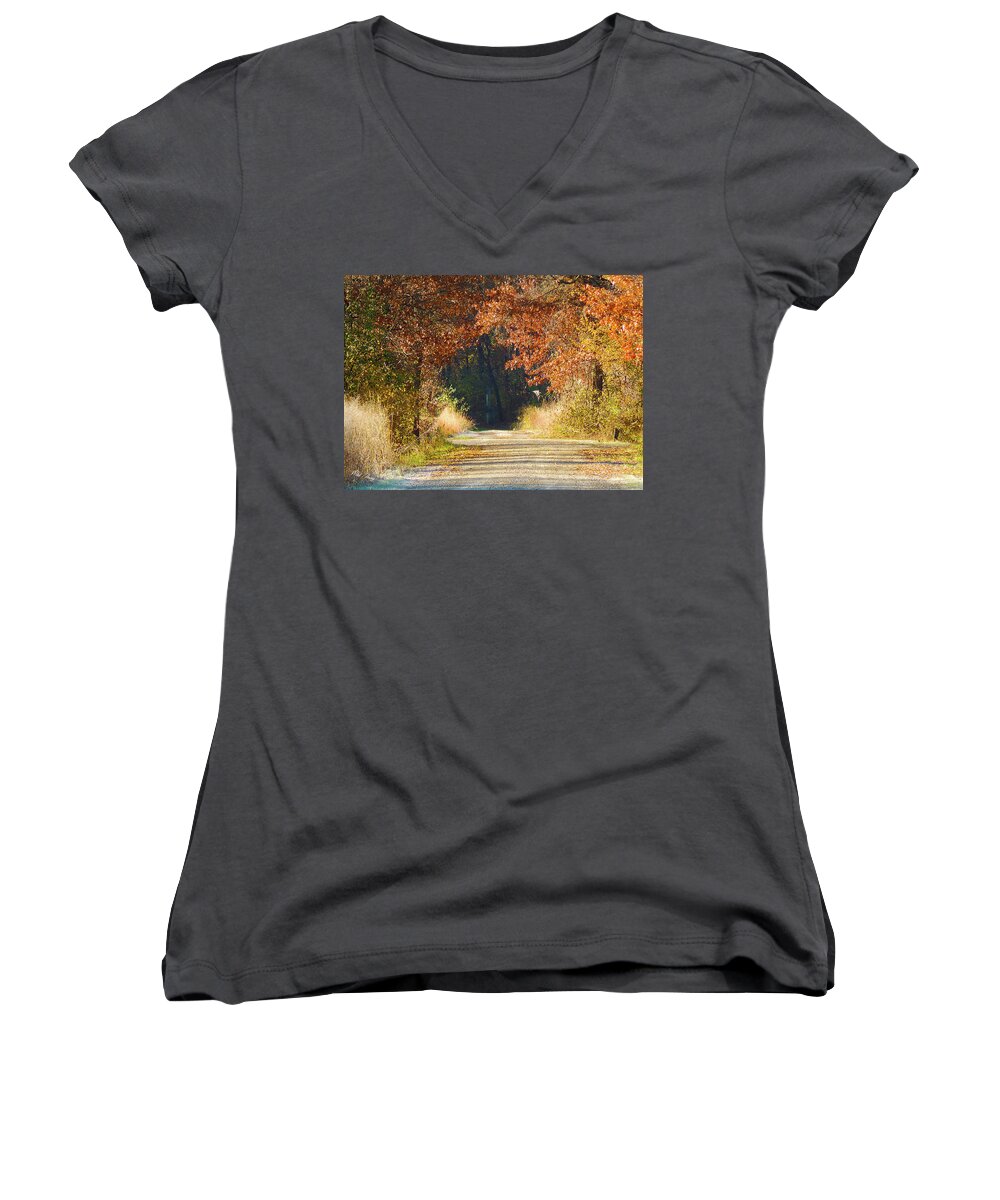 Autumn Women's V-Neck featuring the photograph Secrets #1 by Wild Thing