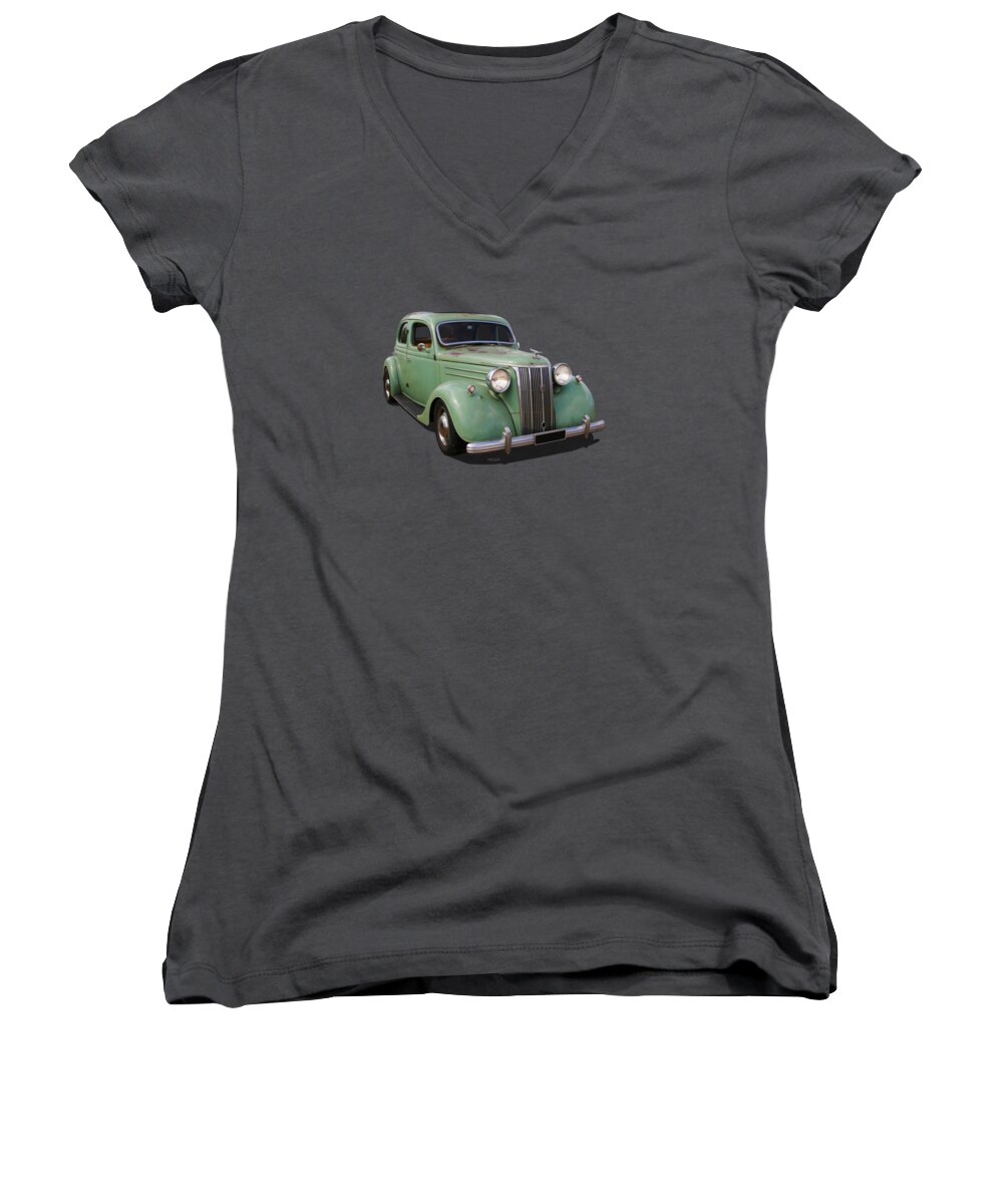 Car Women's V-Neck featuring the photograph 1947 V8 Pilot by Keith Hawley