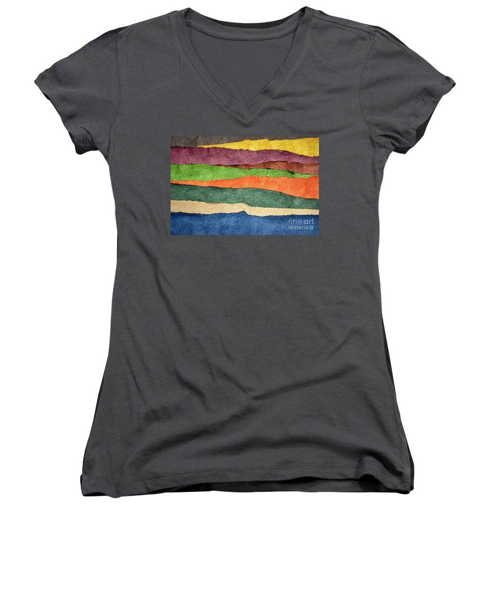 Huun Paper Women's V-Neck featuring the photograph Abstract Landscape #3 by Marek Uliasz
