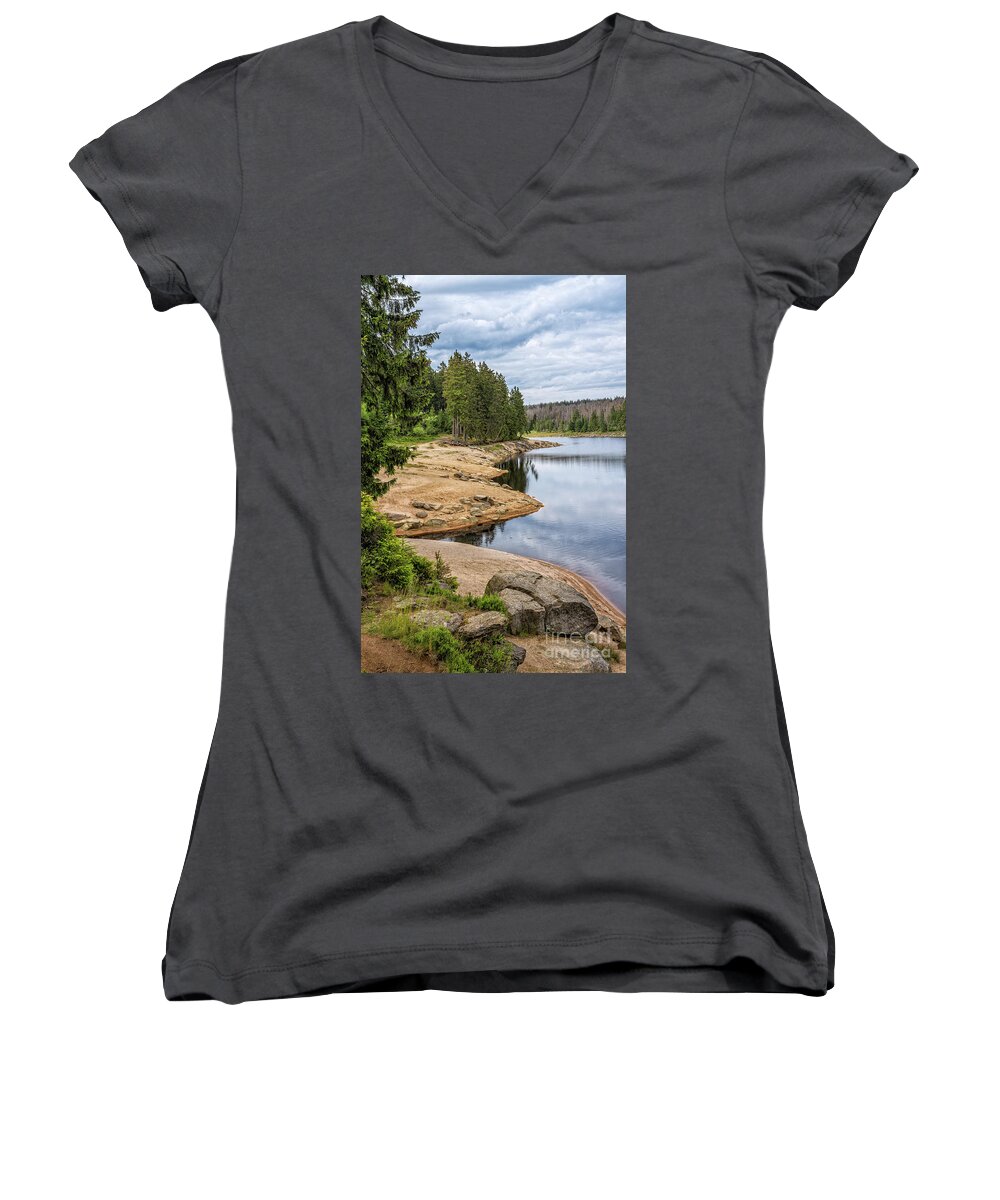 Harz Women's V-Neck featuring the photograph The Harz National Park #9 by Bernd Laeschke