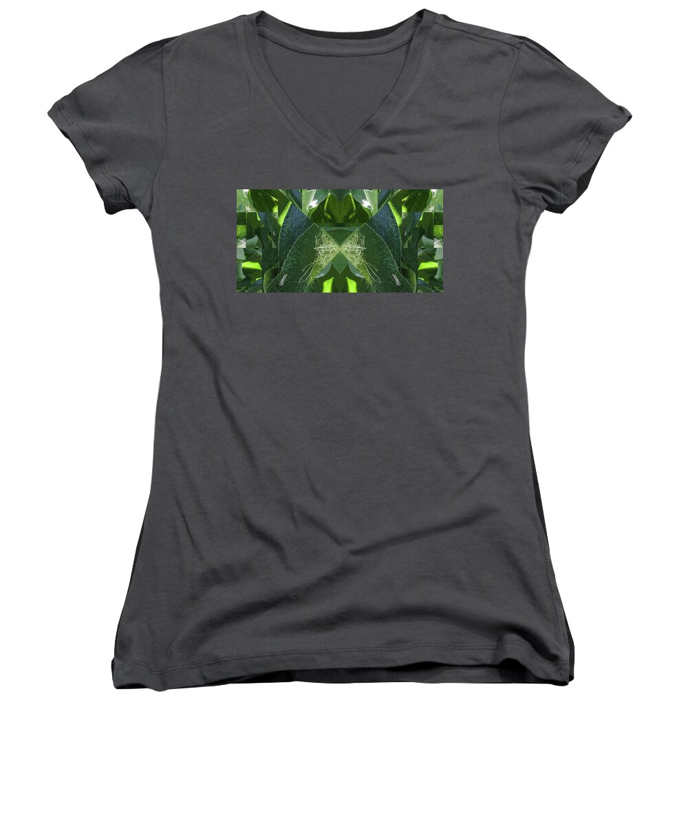 Corn Leaves Women's V-Neck featuring the photograph A-Maize 2, Flying Corn - by Julie Weber