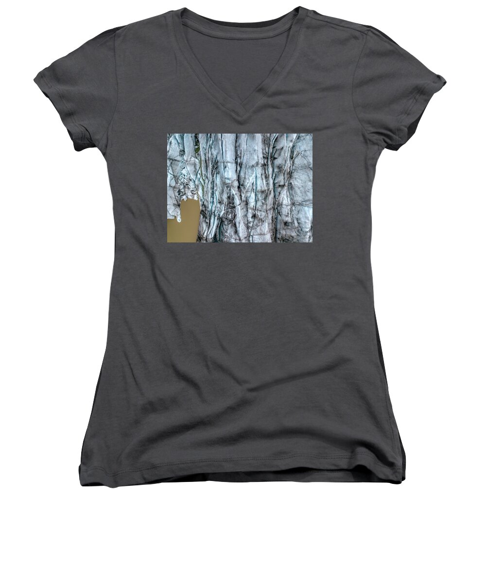 Drone Women's V-Neck featuring the photograph Artic Glacier by David Letts