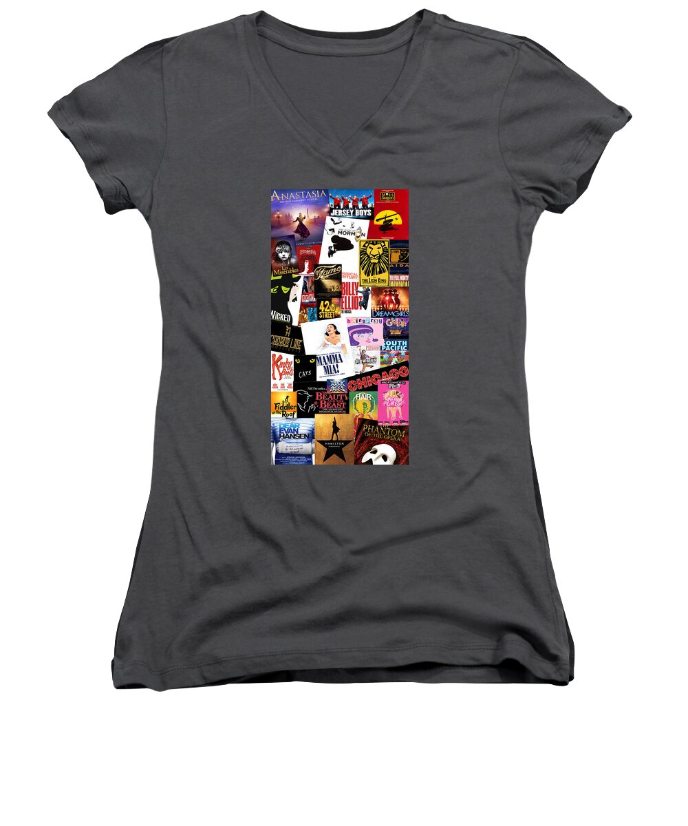 Broadway Women's V-Neck featuring the photograph Broadway 22 by Andrew Fare