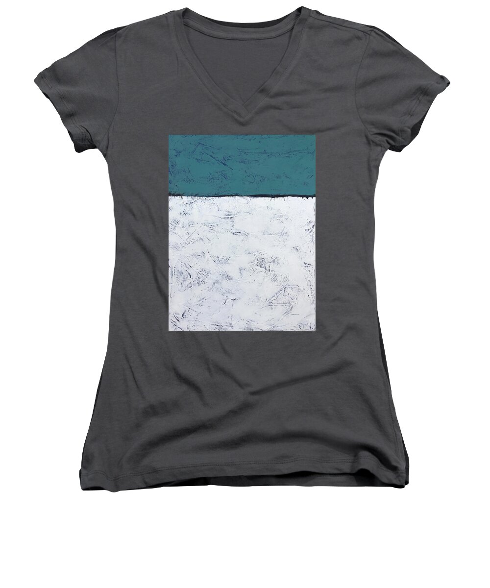 Abstract Women's V-Neck featuring the painting Clear And Bright by Carrie MaKenna