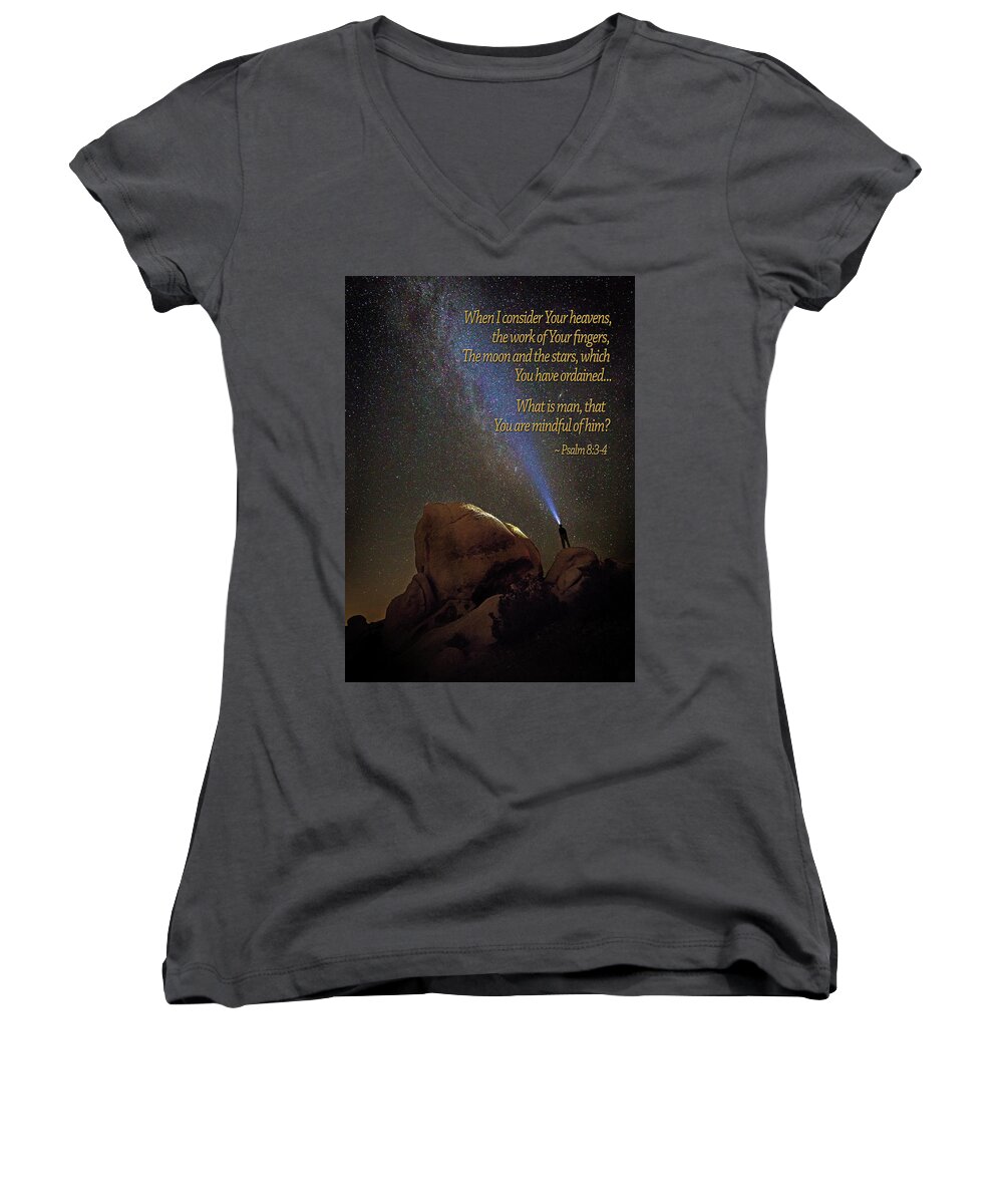 California Women's V-Neck featuring the photograph Consider the Heavens by James Capo