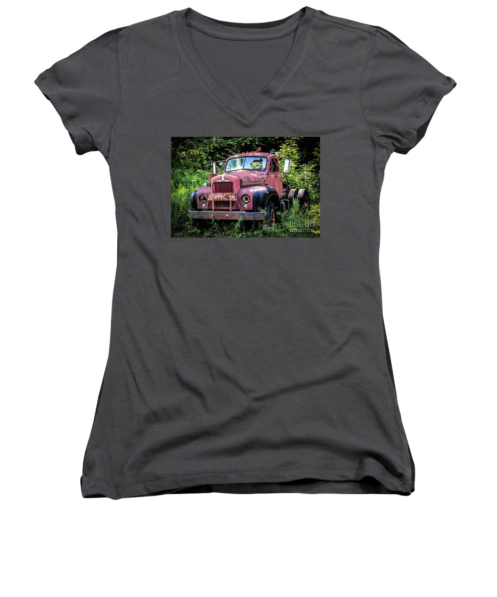 Mack Truck Women's V-Neck featuring the photograph Danny Boy by Veronica Batterson