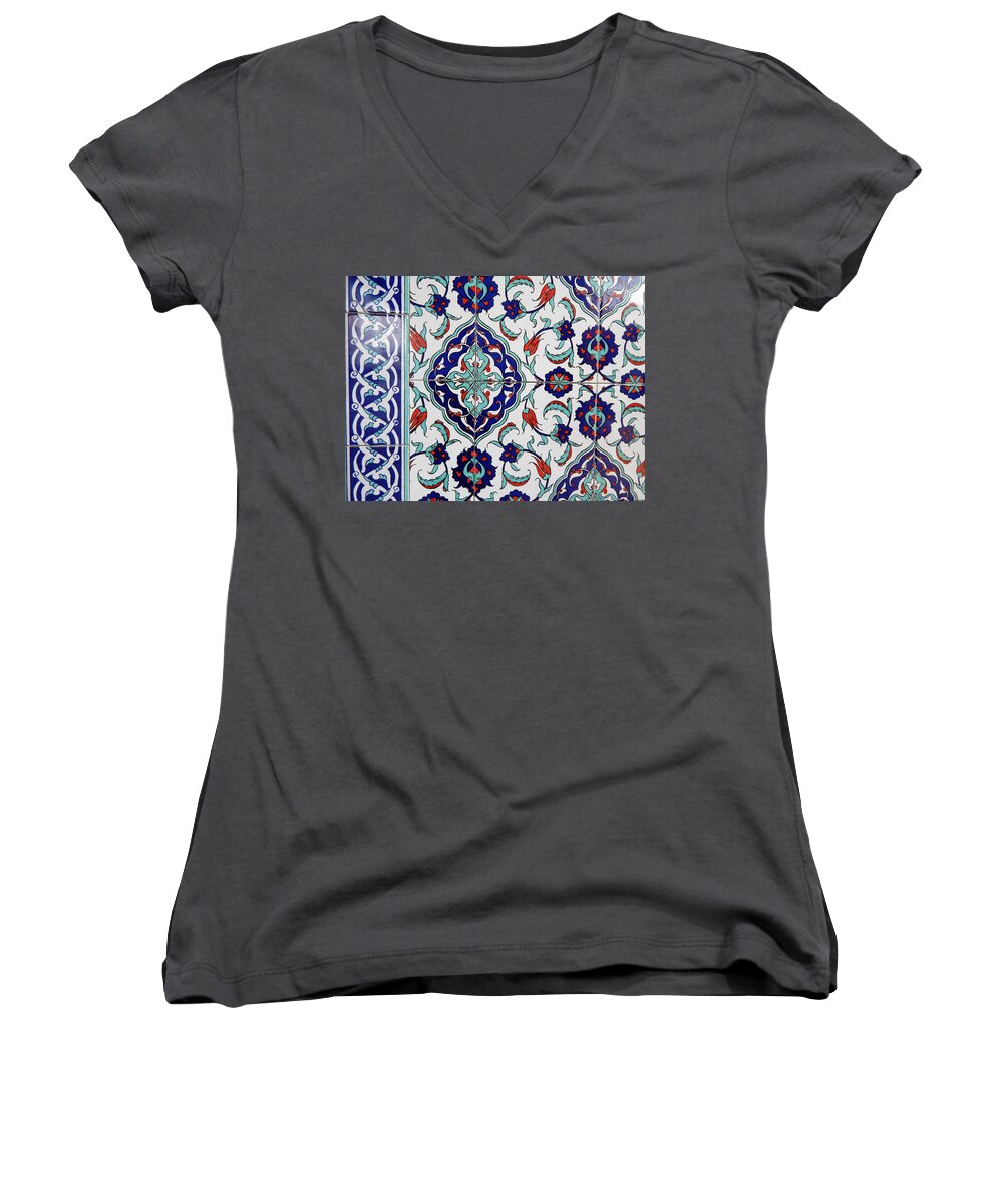 Turkey Women's V-Neck featuring the photograph Design in the Turkish city of Marmaris by Oleg Prokopenko