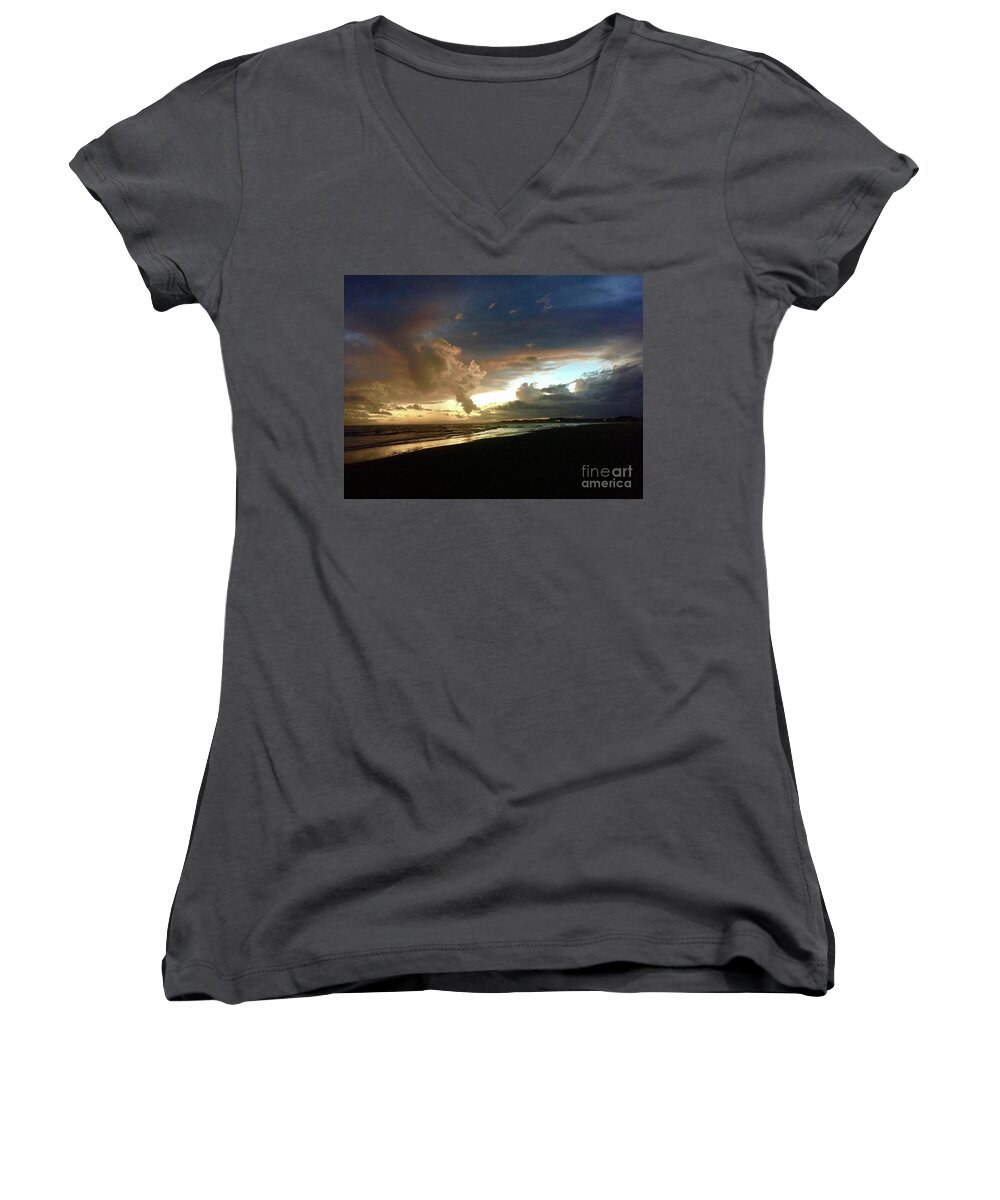 Evening Women's V-Neck featuring the photograph Evening Sky by Flavia Westerwelle