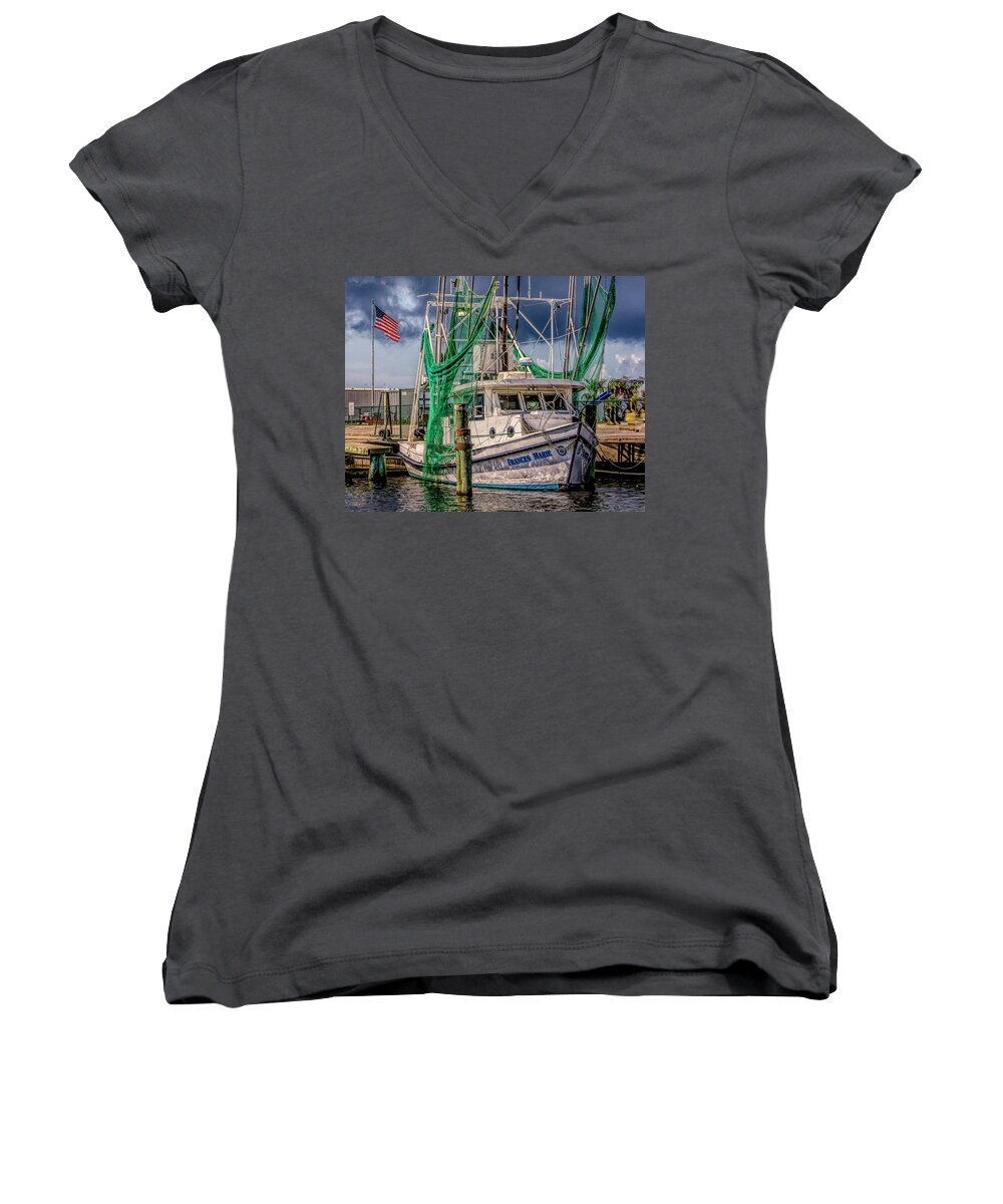 Boats Women's V-Neck featuring the photograph Frances Marie by JASawyer Imaging
