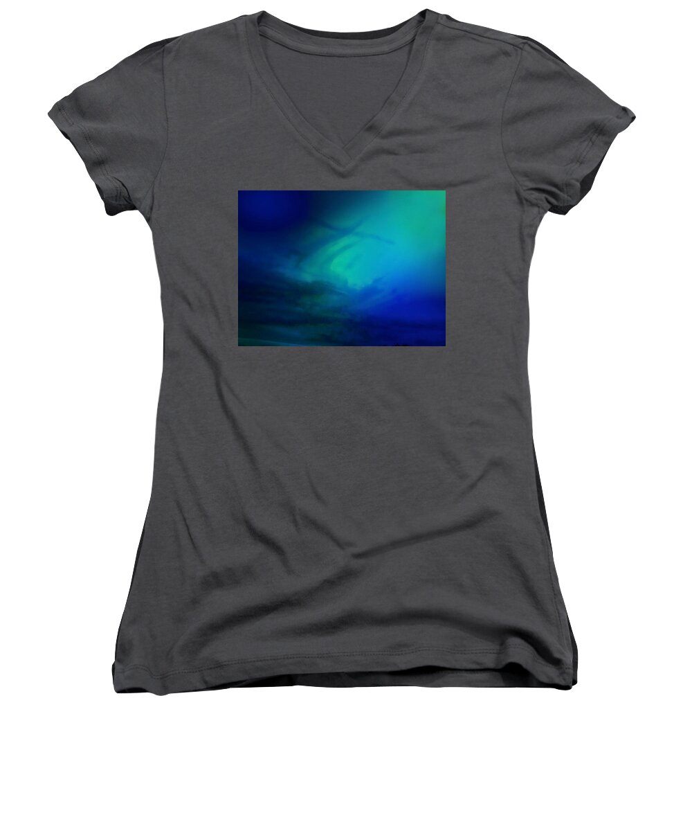 Abstract Women's V-Neck featuring the photograph Impending by Judy Kennedy