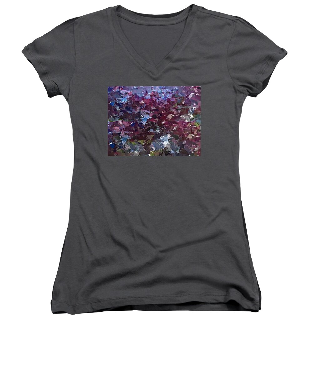 Lilac Women's V-Neck featuring the digital art It's Lilac by David Manlove