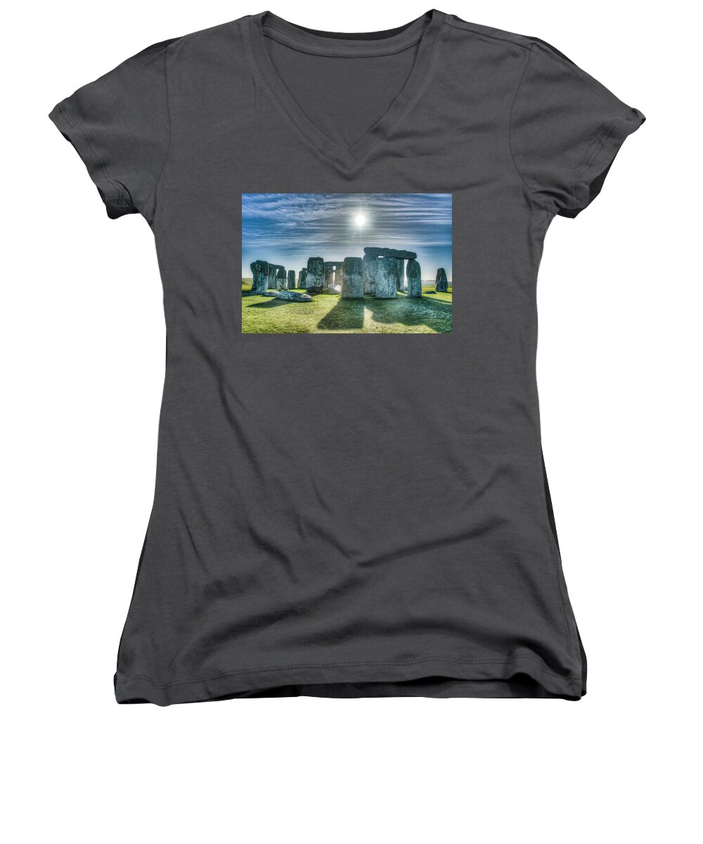 Tourism Women's V-Neck featuring the photograph Morning Hedge by Laura Hedien