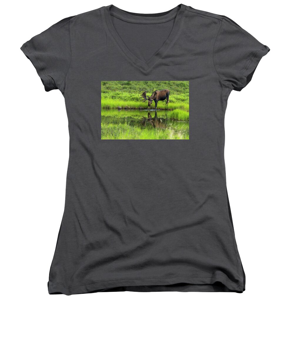 Alaska Women's V-Neck featuring the photograph Morning Isolation by Chad Dutson