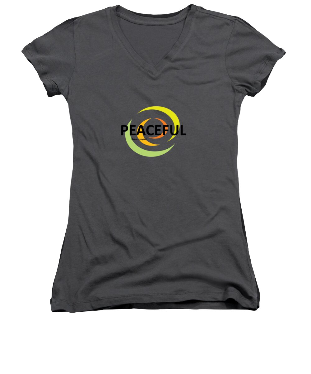  Women's V-Neck featuring the digital art Peaceful by Gena Livings