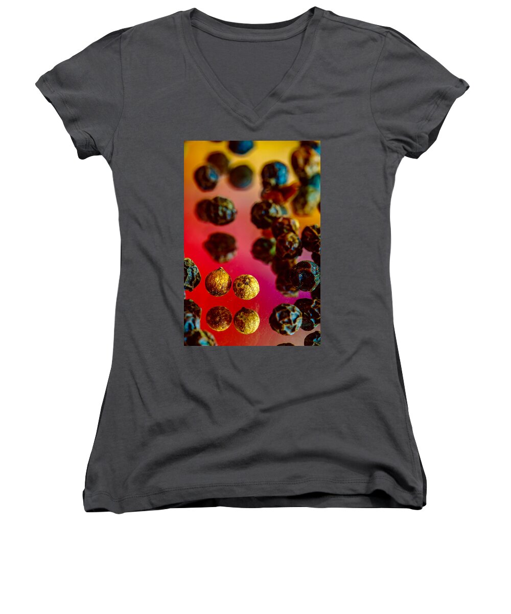 Johnbdigital Women's V-Neck featuring the photograph Peppercorns by John Bauer